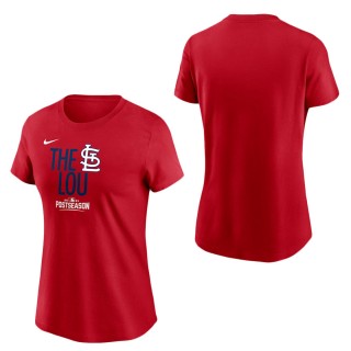 Women's Cardinals Red 2021 Postseason Dugout T-Shirt