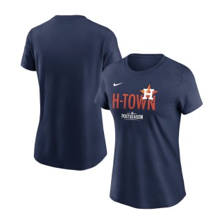 Women's Houston Astros Navy 2021 Postseason Authentic Collection Dugout T-Shirt