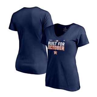 Women's Houston Astros Navy 2021 Postseason Locker Room V-Neck T-Shirt