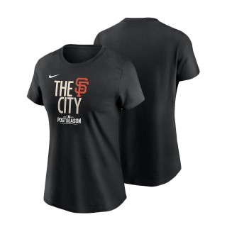 Women Giants Nike Black 2021 Postseason Authentic Collection Dugout T-Shirt