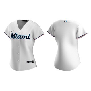 Women's Miami Marlins White Replica White Jersey