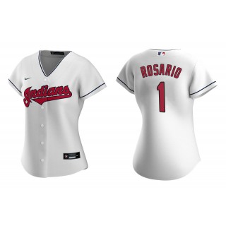 Women's Cleveland Indians Amed Rosario White Replica Home Jersey