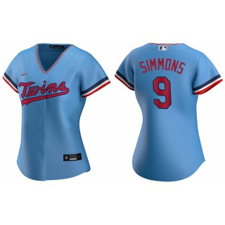 Women's Minnesota Twins Andrelton Simmons Light Blue Replica Alternate Jersey