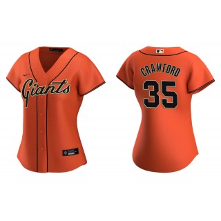 Women's San Francisco Giants Brandon Crawford Orange Replica Alternate Jersey