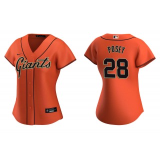 Women's San Francisco Giants Buster Posey Orange Replica Alternate Jersey