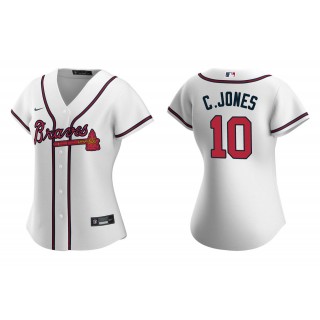 Women's Atlanta Braves Chipper Jones White Replica Home Jersey