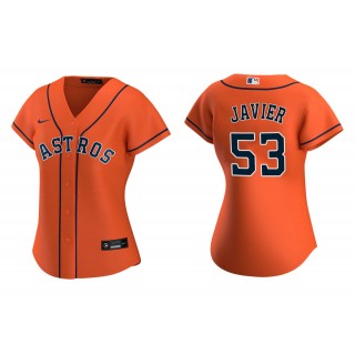 Women's Houston Astros Cristian Javier Orange Replica Alternate Jersey