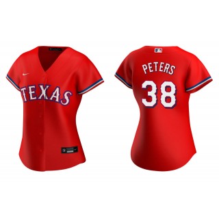 Women's Texas Rangers DJ Peters Red Replica Alternate Jersey