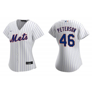 Women's New York Mets David Peterson White Replica Home Jersey