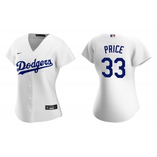 Women's Los Angeles Dodgers David Price White Replica Home Jersey