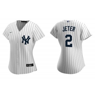 Women's New York Yankees Derek Jeter White Replica Home Jersey