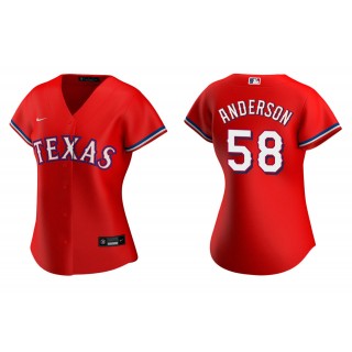 Women's Texas Rangers Drew Anderson Red Replica Alternate Jersey