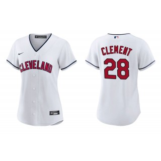 Women's Cleveland Indians Ernie Clement White Replica Alternate Jersey