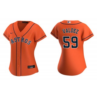Women's Houston Astros Framber Valdez Orange Replica Alternate Jersey
