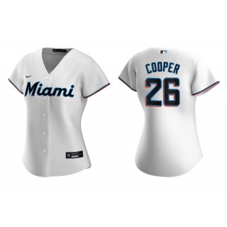 Women's Miami Marlins Garrett Cooper White Replica White Jersey