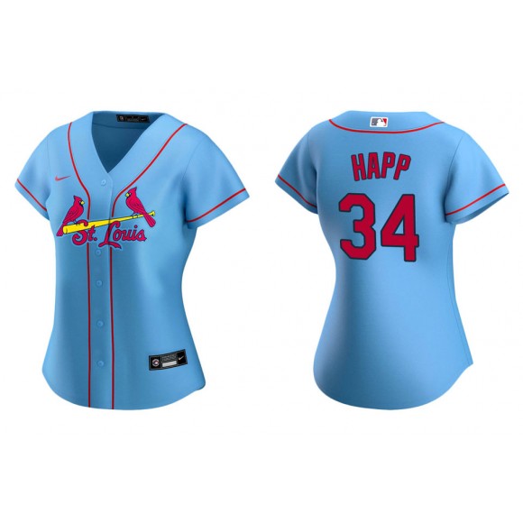 Women's St. Louis Cardinals J.A. Happ Light Blue Replica Alternate Jersey