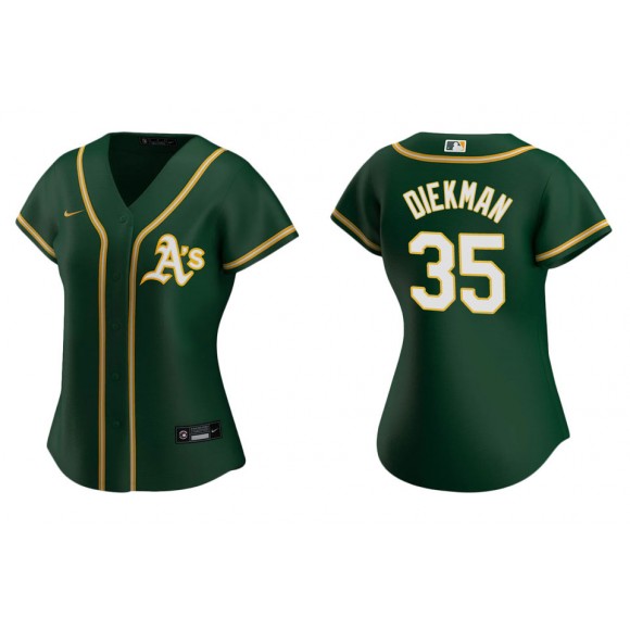 Women's Oakland Athletics Jake Diekman Green Replica Alternate Jersey