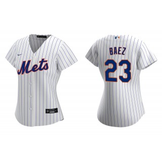 Women's New York Mets Javier Baez White Replica Home Jersey