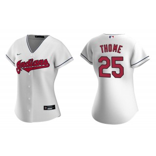 Women's Cleveland Indians Jim Thome White Replica Home Jersey
