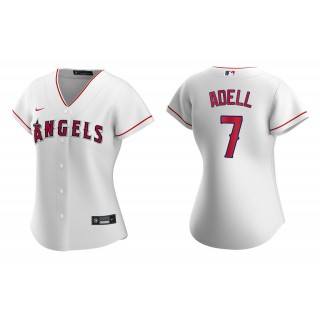 Women's Los Angeles Angels Jo Adell White Replica Home Jersey