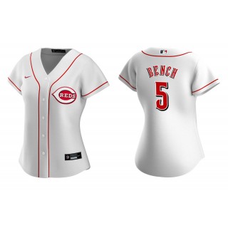 Women's Cincinnati Reds Johnny Bench White Replica Home Jersey