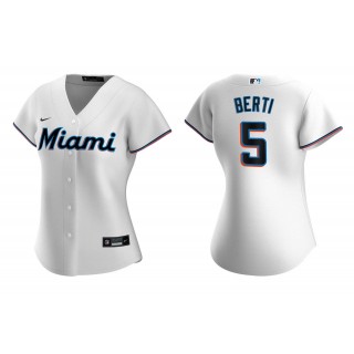 Women's Miami Marlins Jon Berti White Replica White Jersey