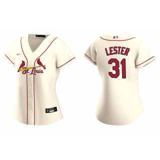 Women's St. Louis Cardinals Jon Lester Cream Replica Alternate Jersey