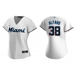 Women's Miami Marlins Jorge Alfaro White Replica White Jersey