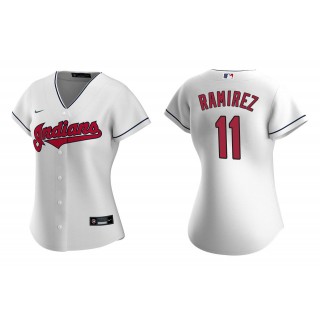 Women's Cleveland Indians Jose Ramirez White Replica Home Jersey