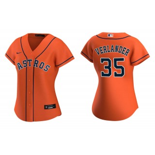 Women's Houston Astros Justin Verlander Orange Replica Alternate Jersey