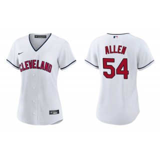 Women's Cleveland Indians Logan Allen White Replica Alternate Jersey