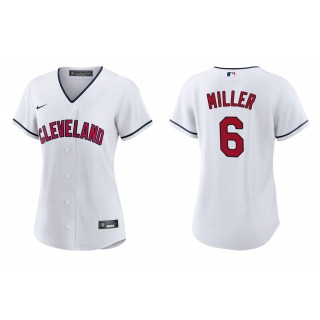 Women's Cleveland Indians Owen Miller White Replica Alternate Jersey