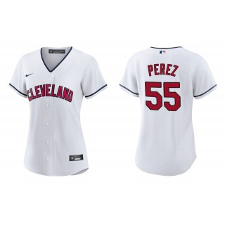 Women's Cleveland Indians Roberto Perez White Replica Alternate Jersey