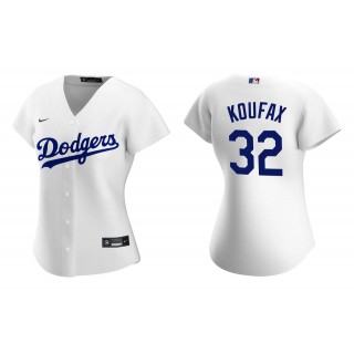 Women's Los Angeles Dodgers Sandy Koufax White Replica Home Jersey