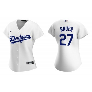 Women's Los Angeles Dodgers Trevor Bauer White Replica Home Jersey