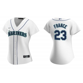 Women's Seattle Mariners Ty France White Replica Home Jersey