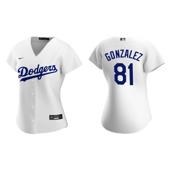 Women's Los Angeles Dodgers Victor Gonzalez White Replica Home Jersey
