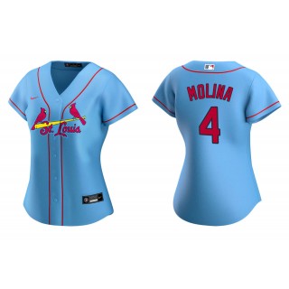 Women's St. Louis Cardinals Yadier Molina Light Blue Replica Alternate Jersey