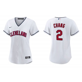 Women's Cleveland Indians Yu Chang White Replica Alternate Jersey