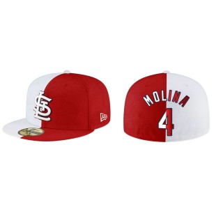 Yadier Molina Cardinals Red White Split 59FIFTY Hat
