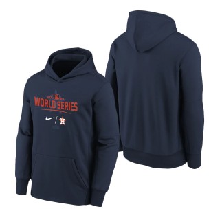 Youth Houston Astros Navy 2021 World Series Bound Authentic Collection Dugout Pullover Hoodie