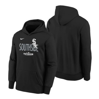 Youth White Sox Black 2021 Postseason Authentic Collection Dugout Pullover Hoodie