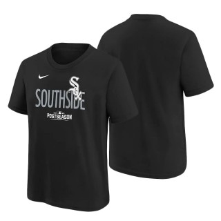 Youth White Sox Black 2021 Postseason Authentic Collection Dugout T-Shirt