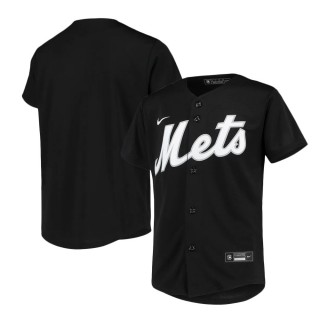 Youth New York Mets Black White Replica Team Jersey