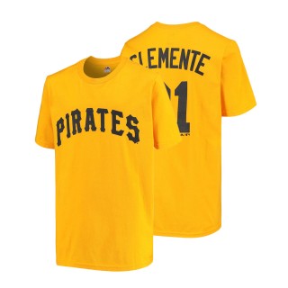Youth Pirates Roberto Clemente Majestic Gold T-Shirt