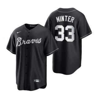 A.J. Minter Braves Nike Black White Replica Jersey