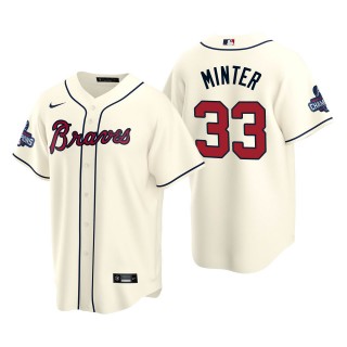 A.J. Minter Men's Atlanta Braves Cream Alternate 2021 World Series Champions Replica Jersey