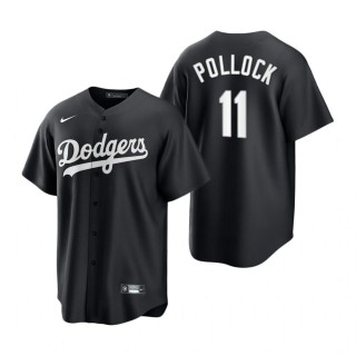 A.J. Pollock Dodgers Nike Black White Replica Jersey
