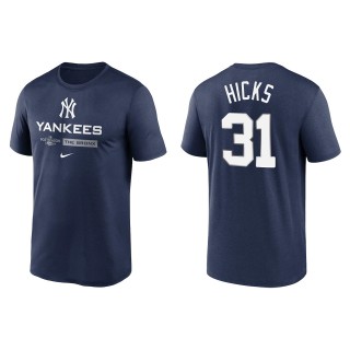 Aaron Hicks New York Yankees Navy 2022 Postseason Authentic Collection Dugout T-Shirt
