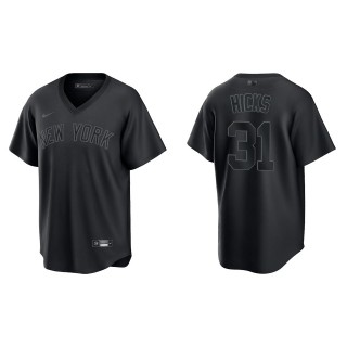 Aaron Hicks New York Yankees Black Pitch Black Fashion Replica Jersey